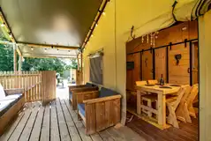Ensuite safari tent private decking Ensuite safari tent private decking