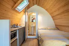 Bambi ensuite glamping pod double bed and kitchenette Bambi ensuite glamping pod double bed and kitchenette