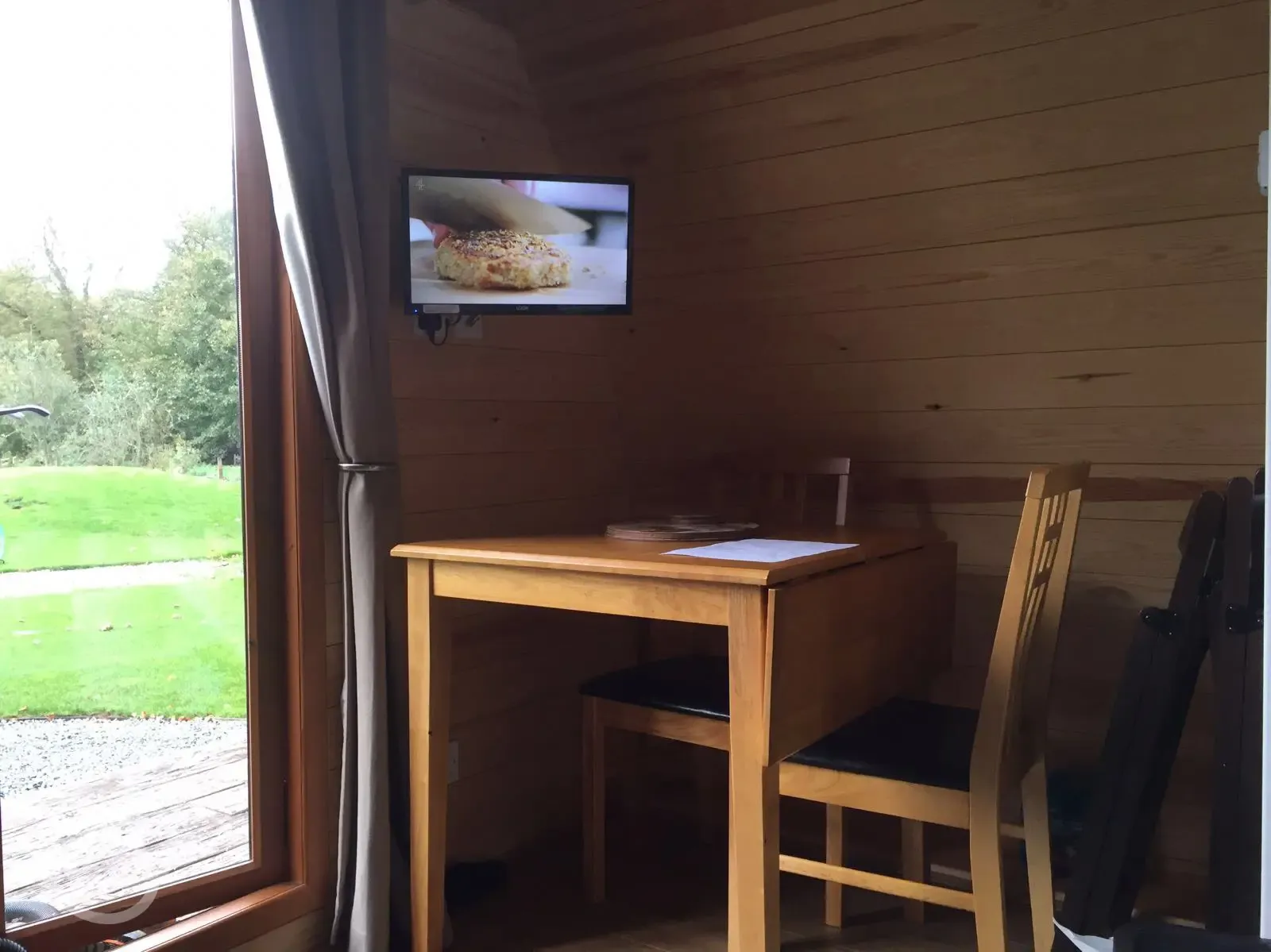 Pod dining table and TV