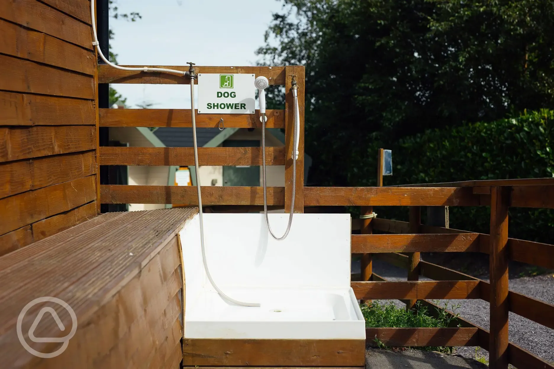 Dog shower at Trwyn yr Wylfa Camping Site