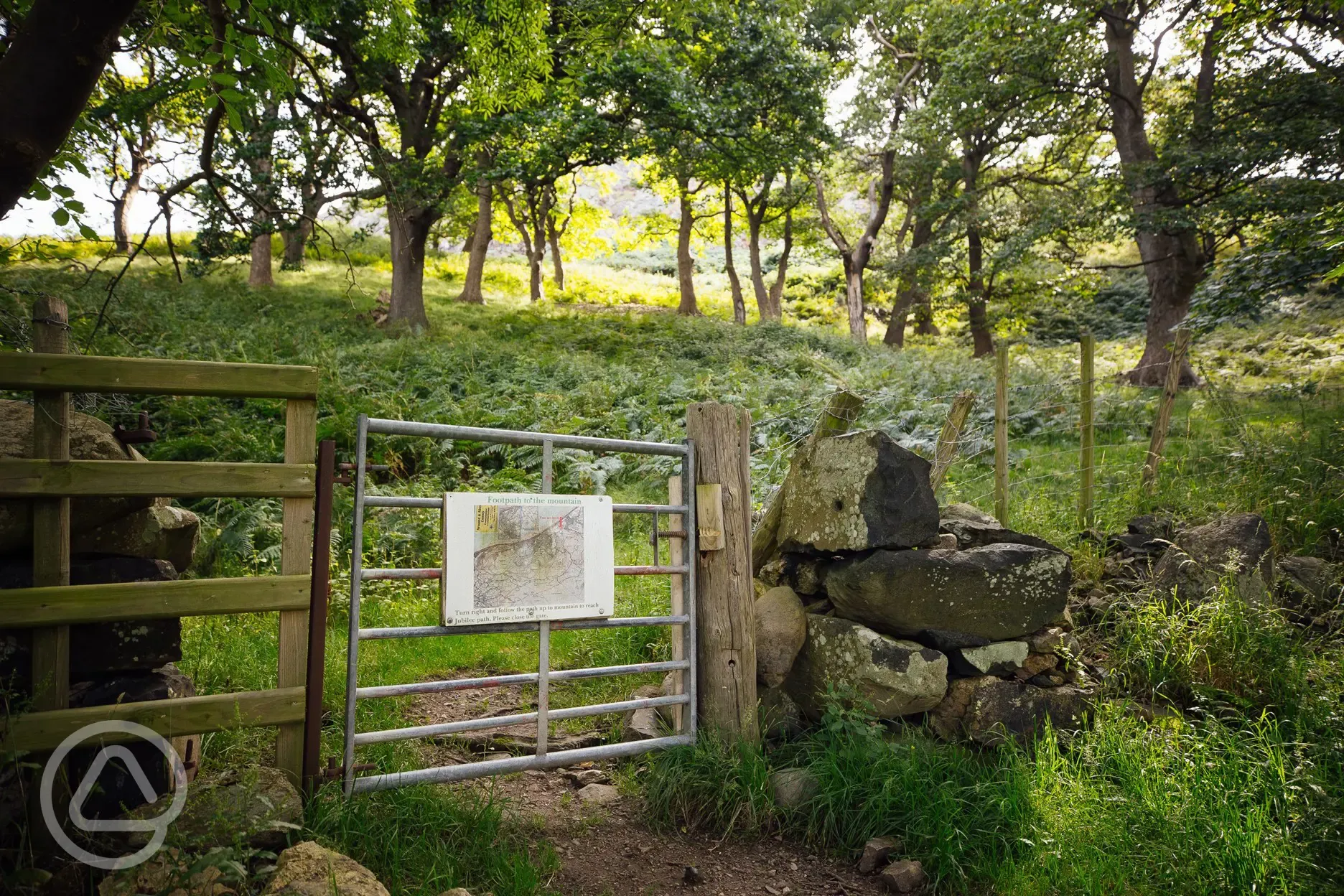 Access to mountain walks from Trwyn yr Wylfa Camping Site
