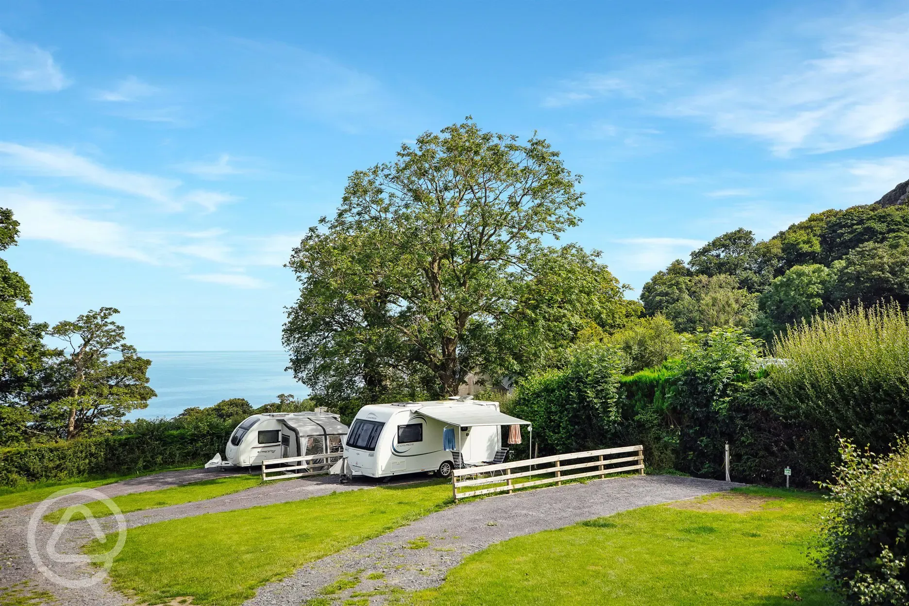 Caravans on electric gravel pitches