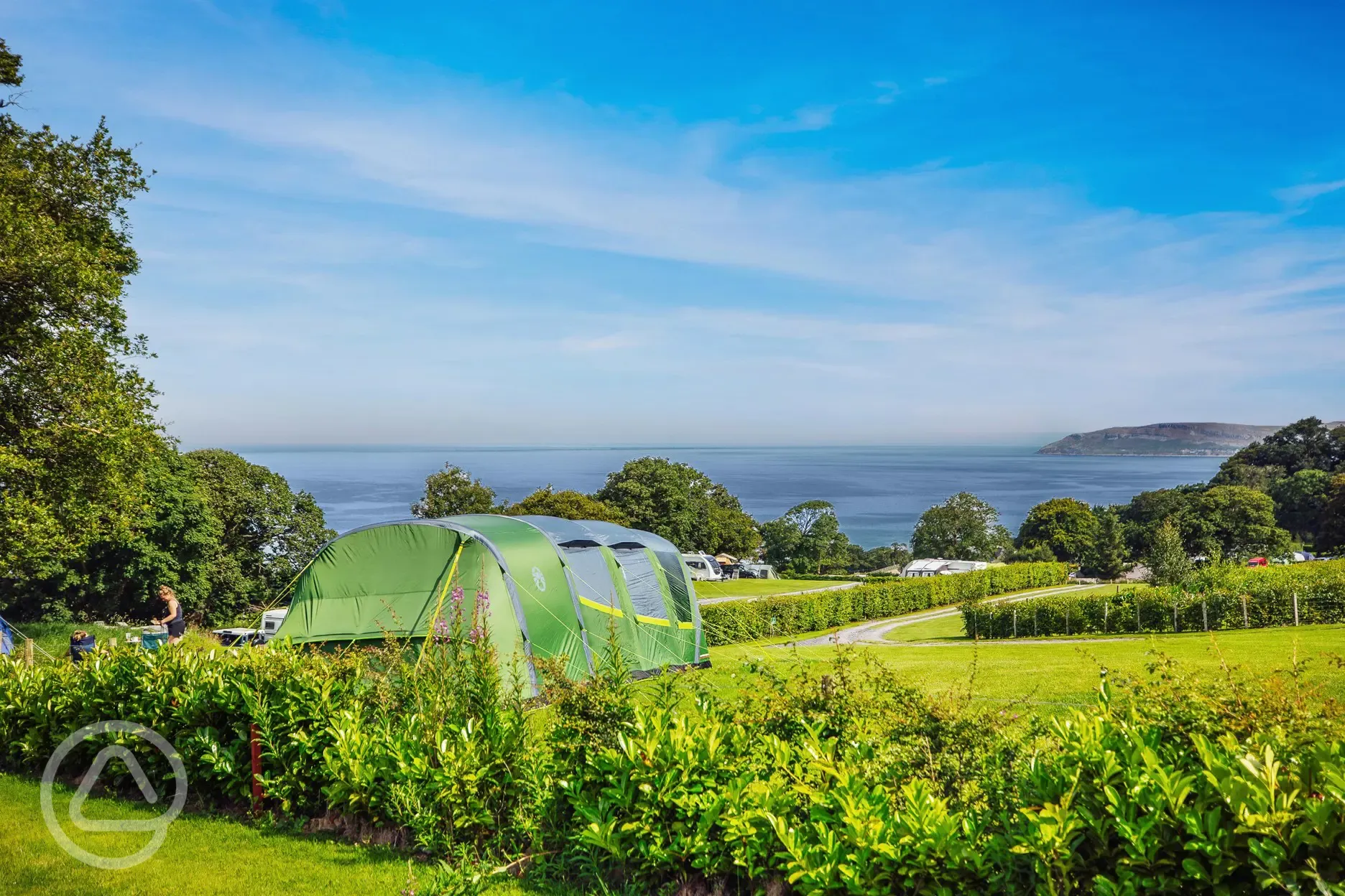 Non electric grass pitches with sea views