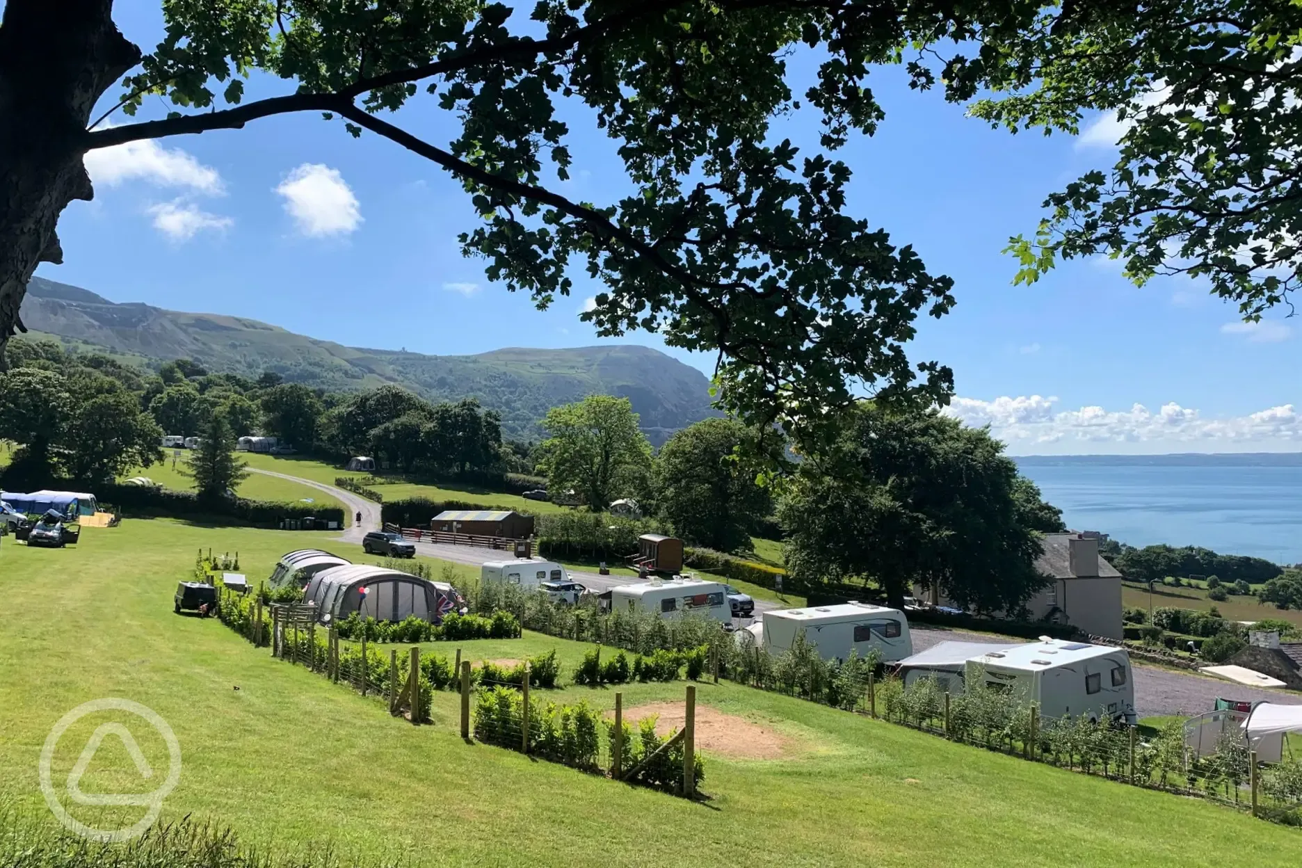 Electric grass pitches for tents, roof tents and small campervans 