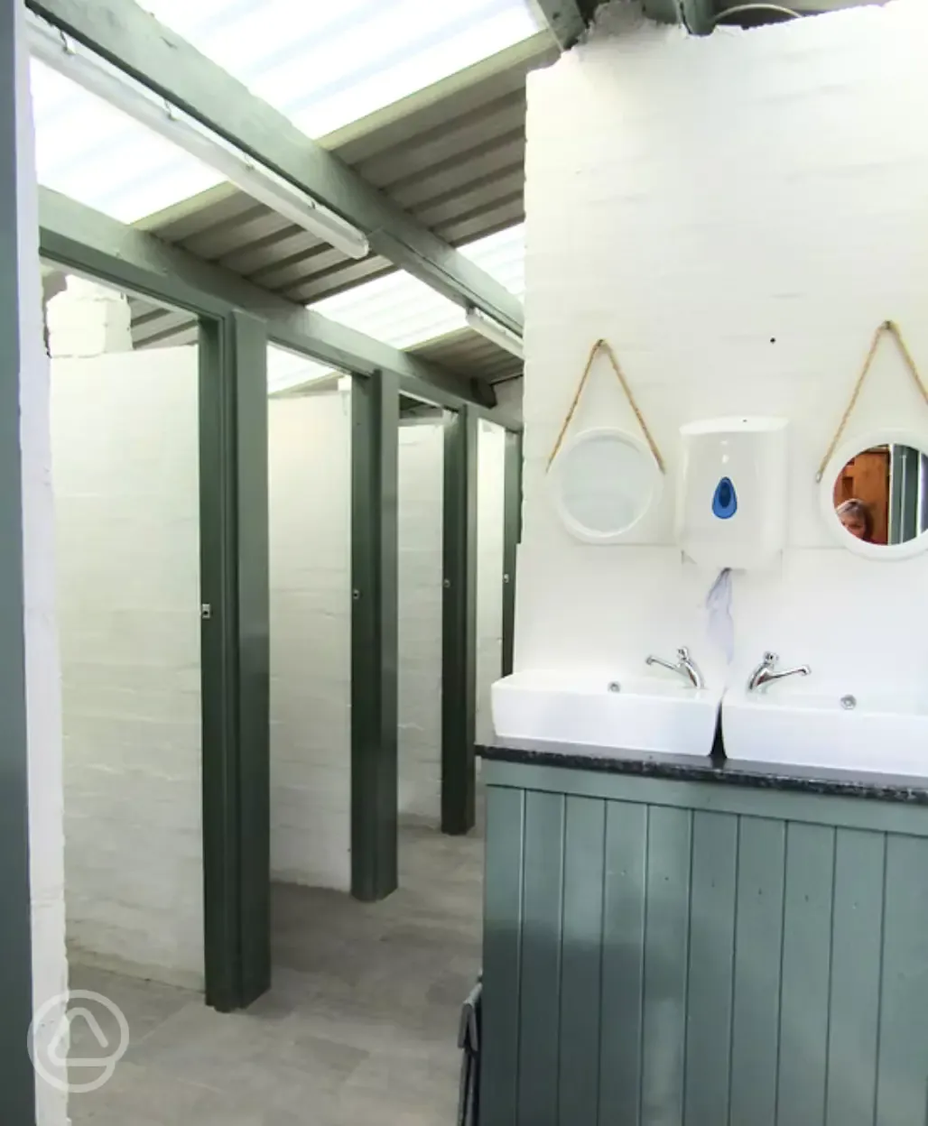 Toilets and sinks with mirrors