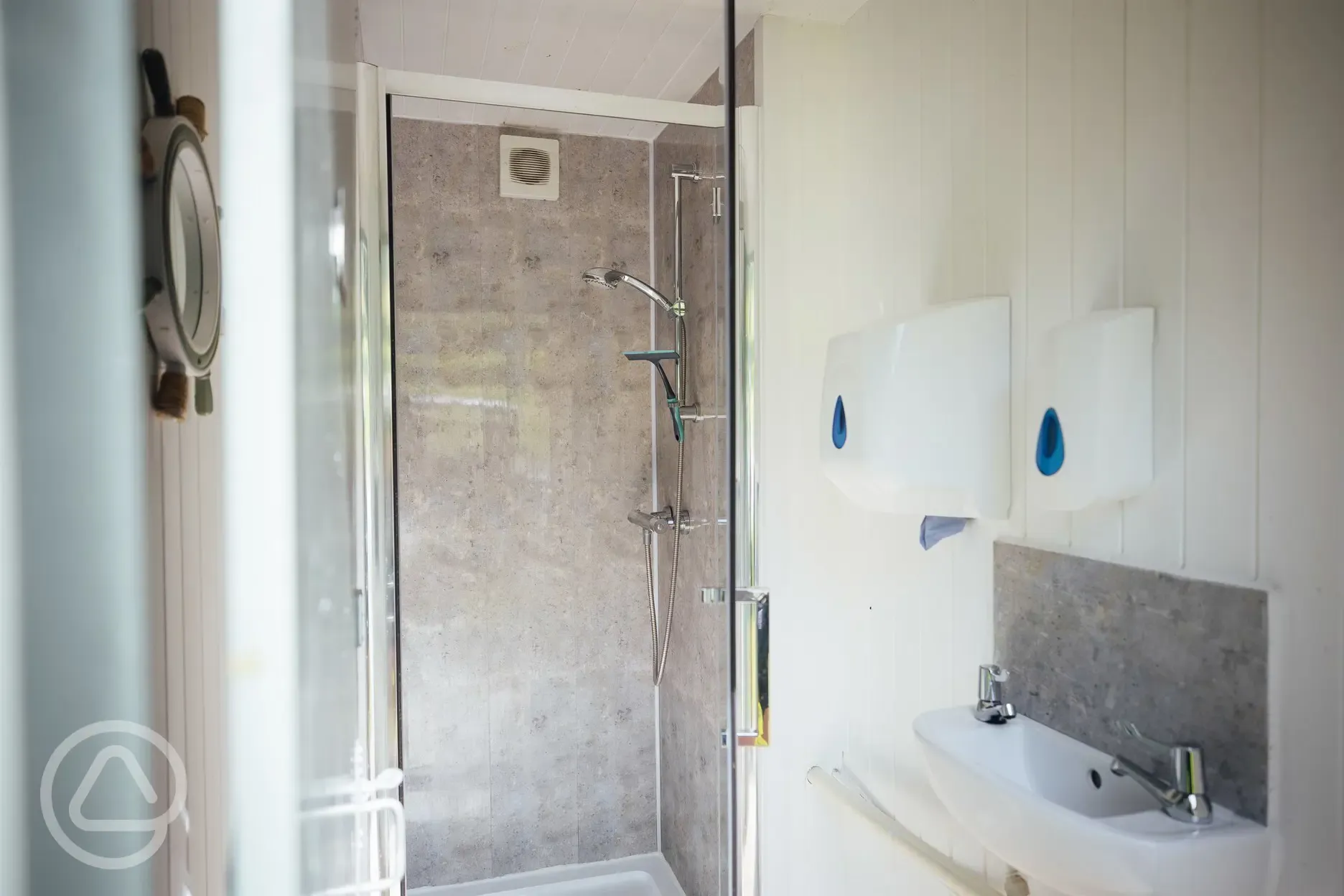 Communal shepherd hut showers