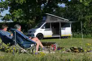 Campervan corner with a west facing pitch