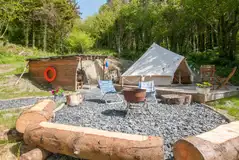 Bluebell bell tent with an outdoor kitchen and fire pit Bluebell bell tent with an outdoor kitchen and fire pit