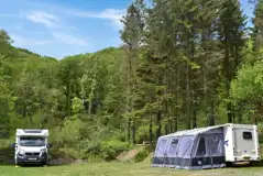 Upper Terrace touring pitches suitable for units up to max 8m long
