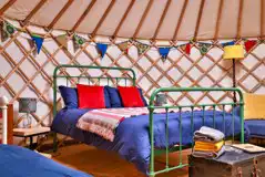 Double bed in Bert the yurt Double bed in Bert the yurt