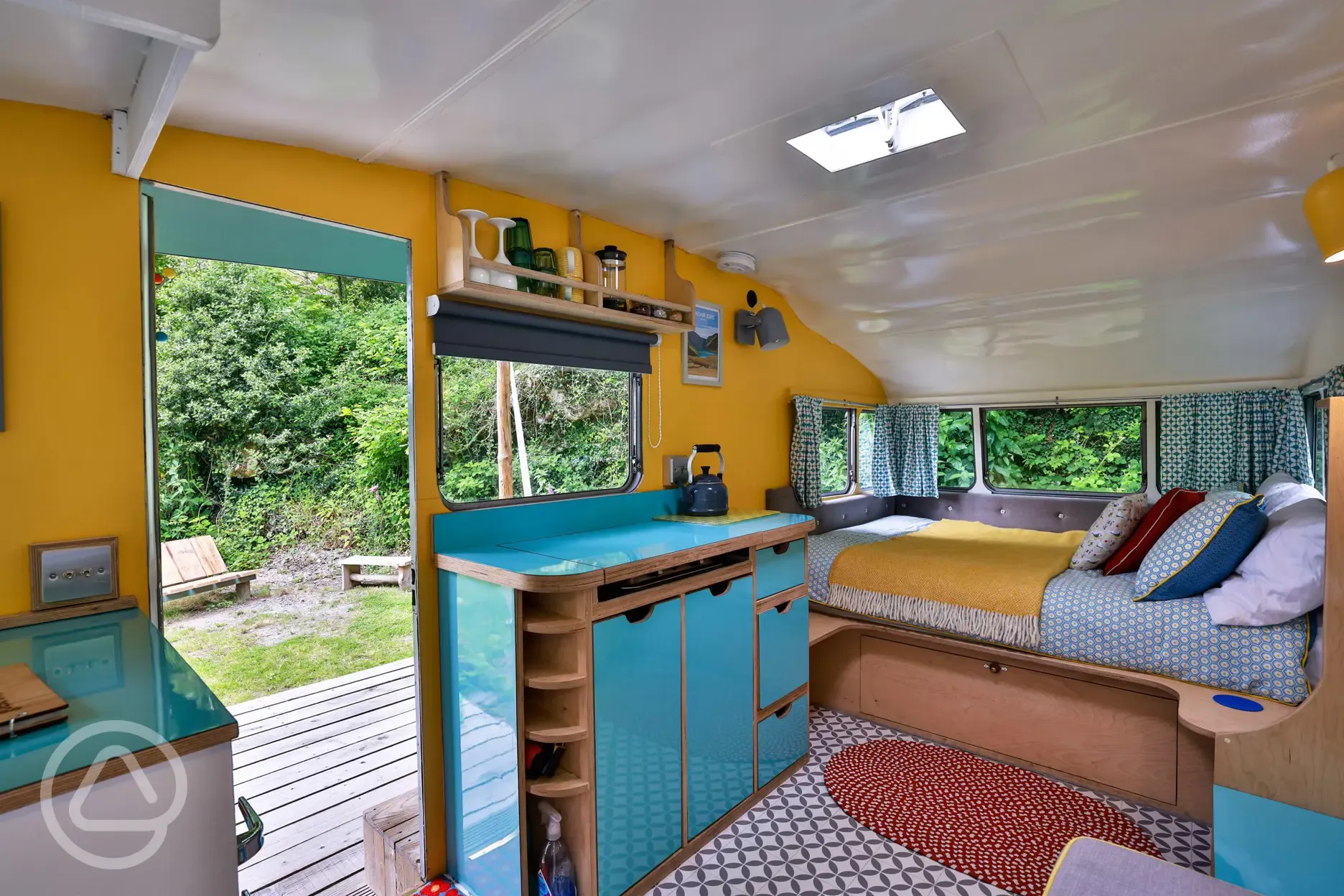 Vintage caravan interior