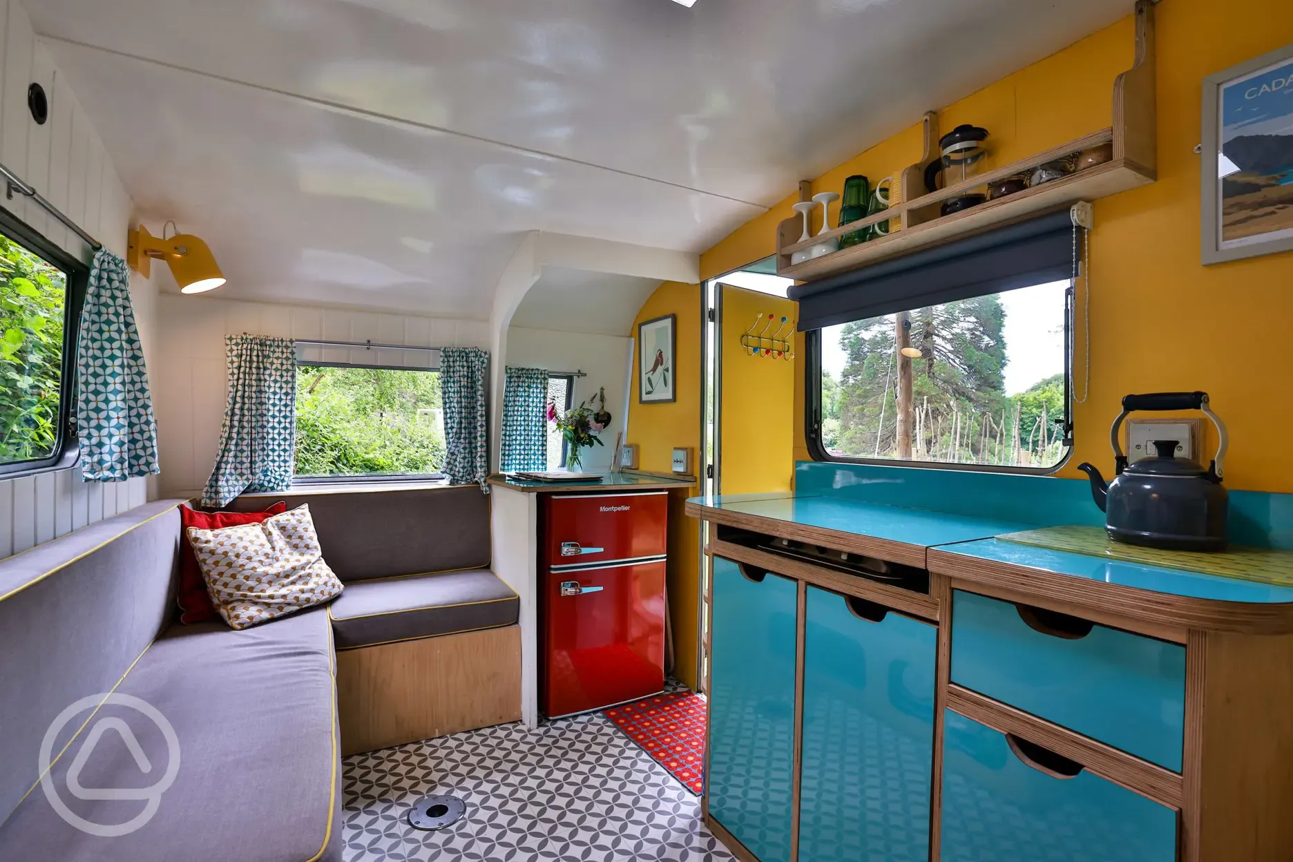 Vintage caravan interior