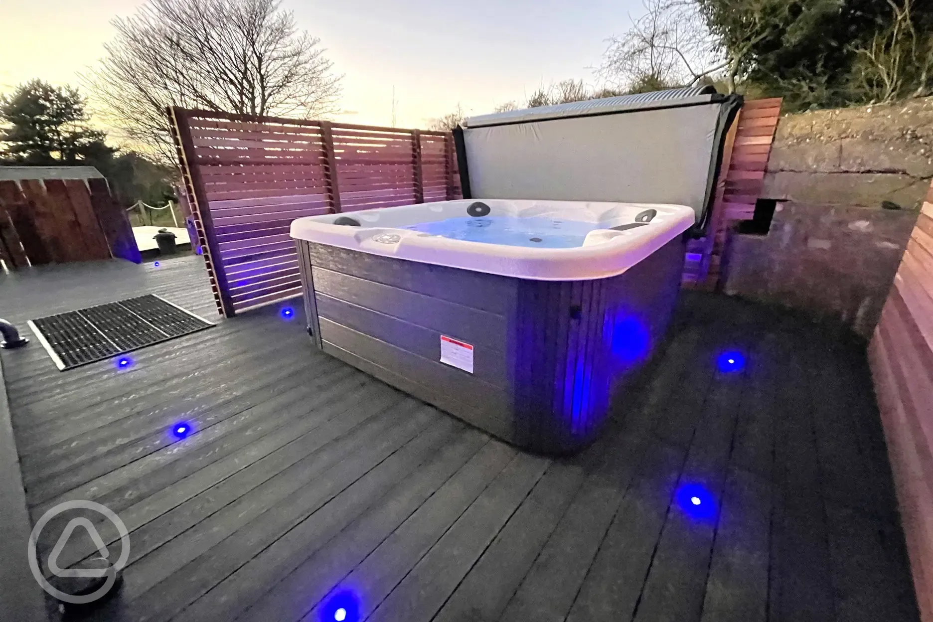 Shepherd's hut hot tub