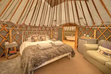 Inside a yurt