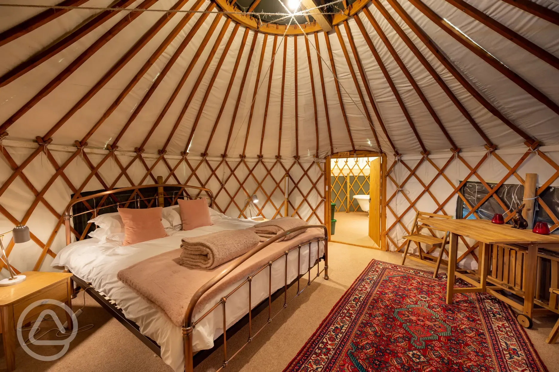 Inside Bramble Yurt