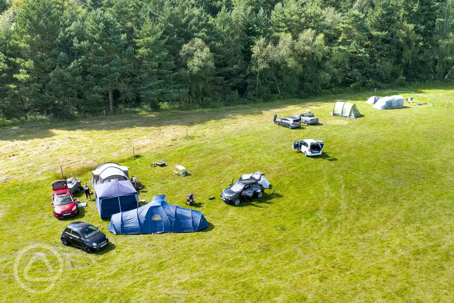 Aerial of the non electric grass pitches