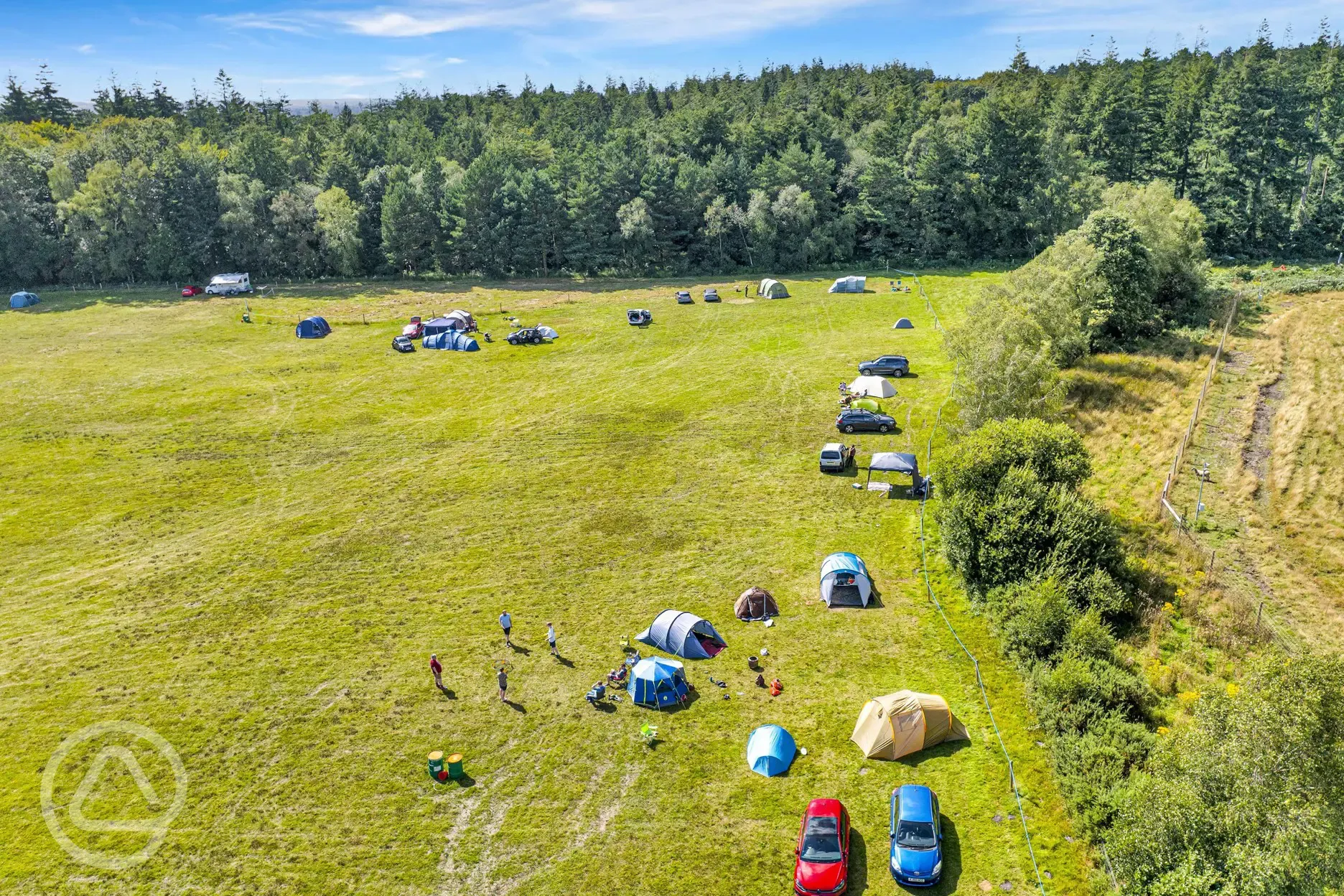 Aerial of the non electric grass pitches