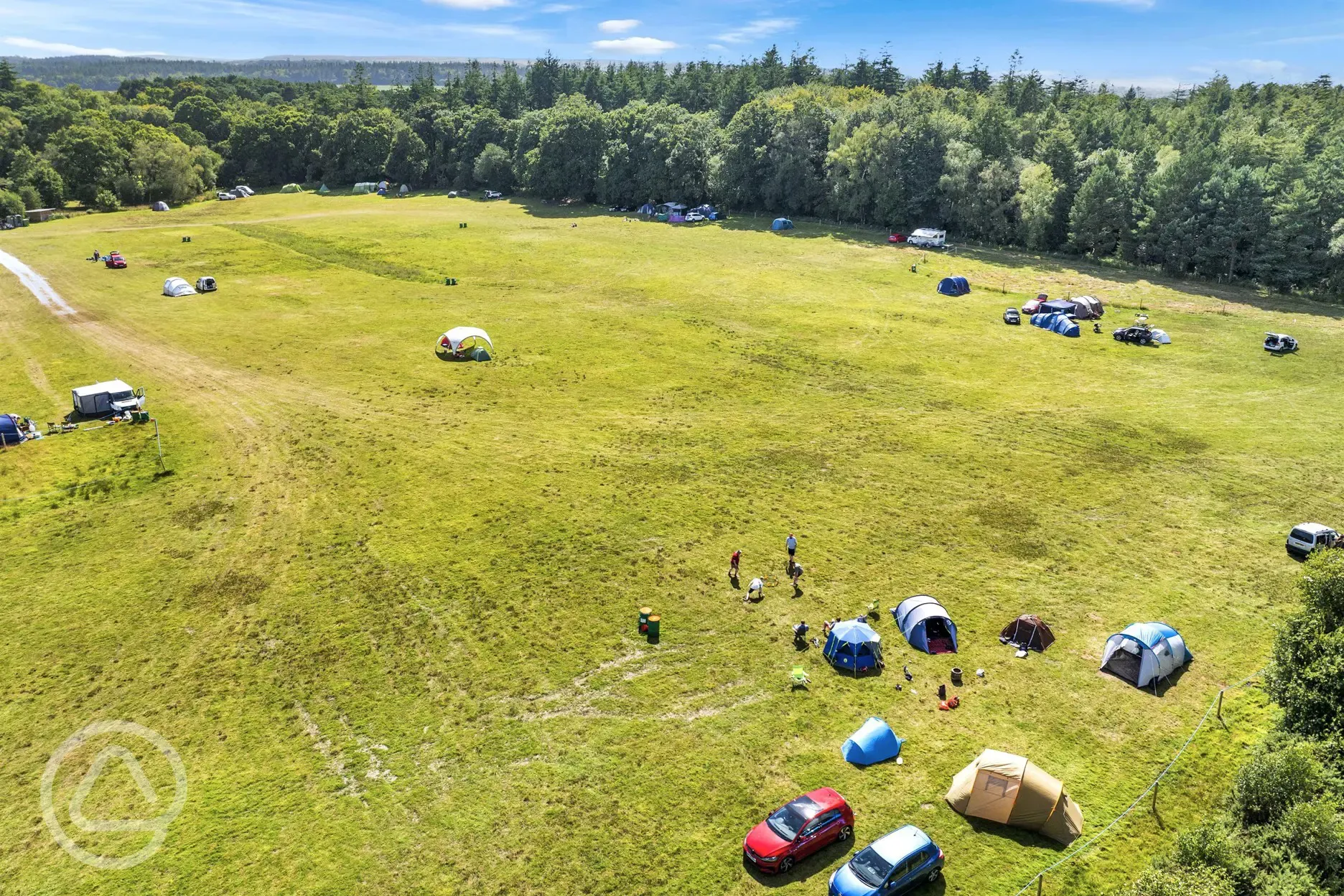 Aerial of the non electric grass pitches