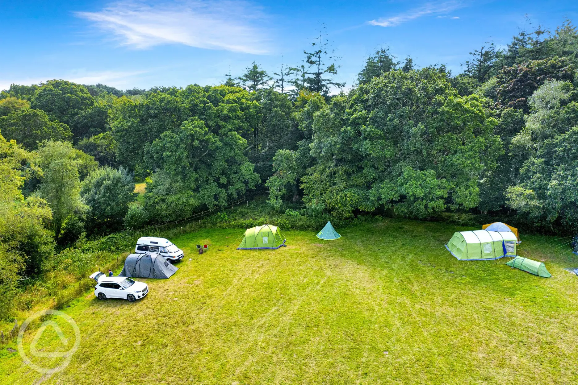 Aerial of the non electric grass pitches