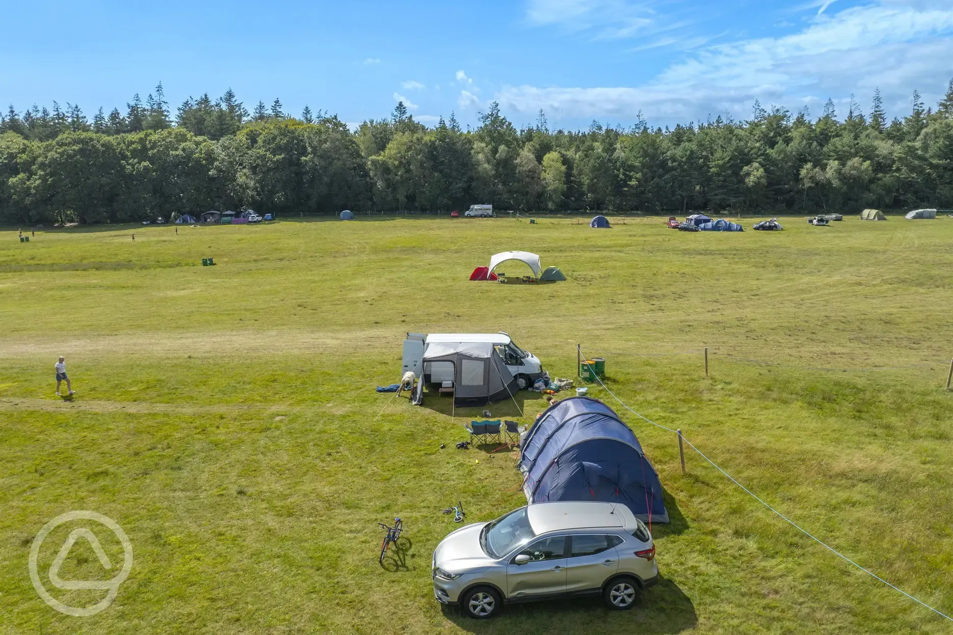 Aerial of the non electric grass pitches