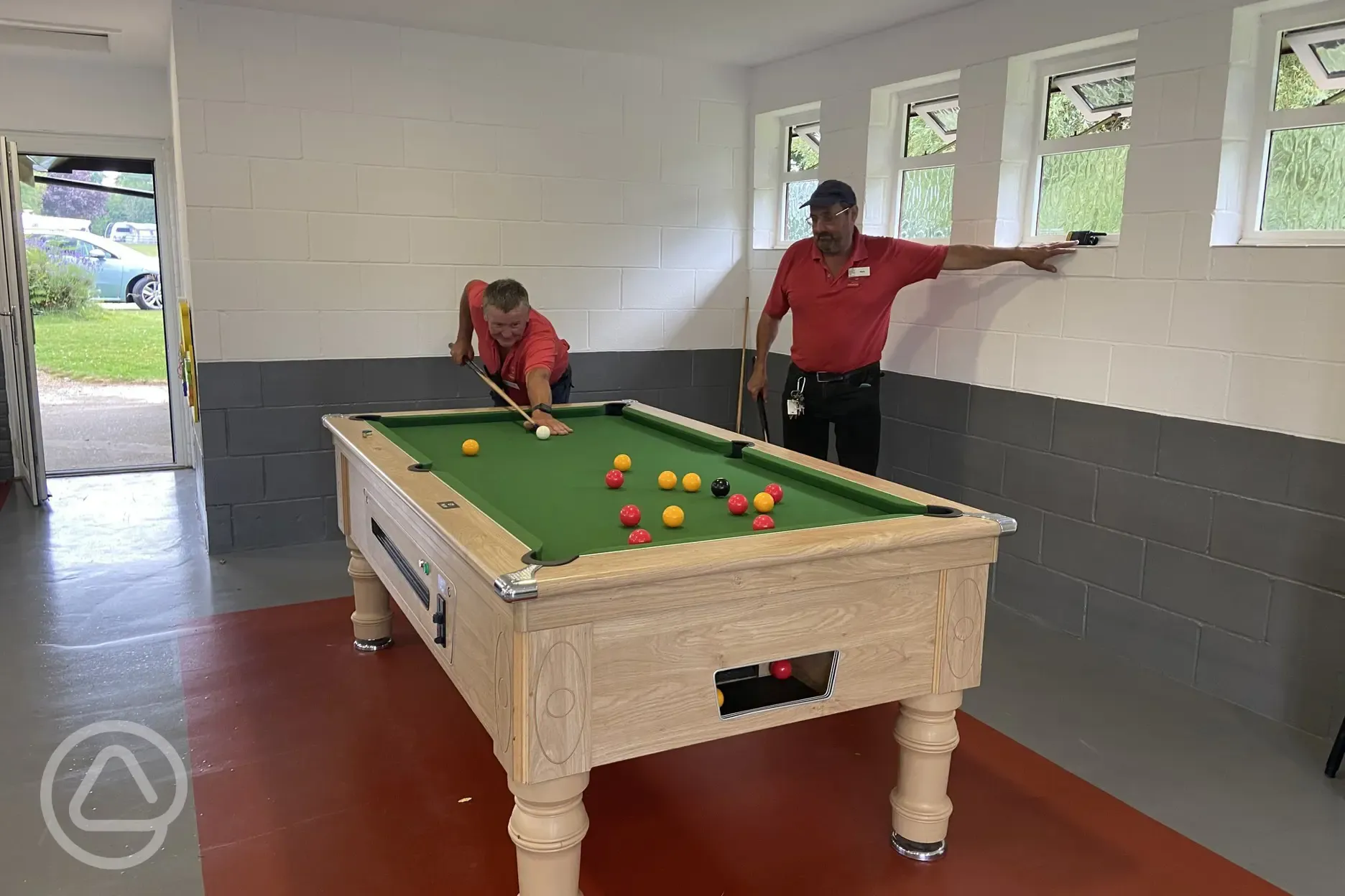 Games room with pool table