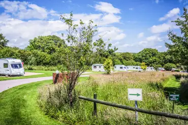 Electric hardstanding pitches and orchard conservation area