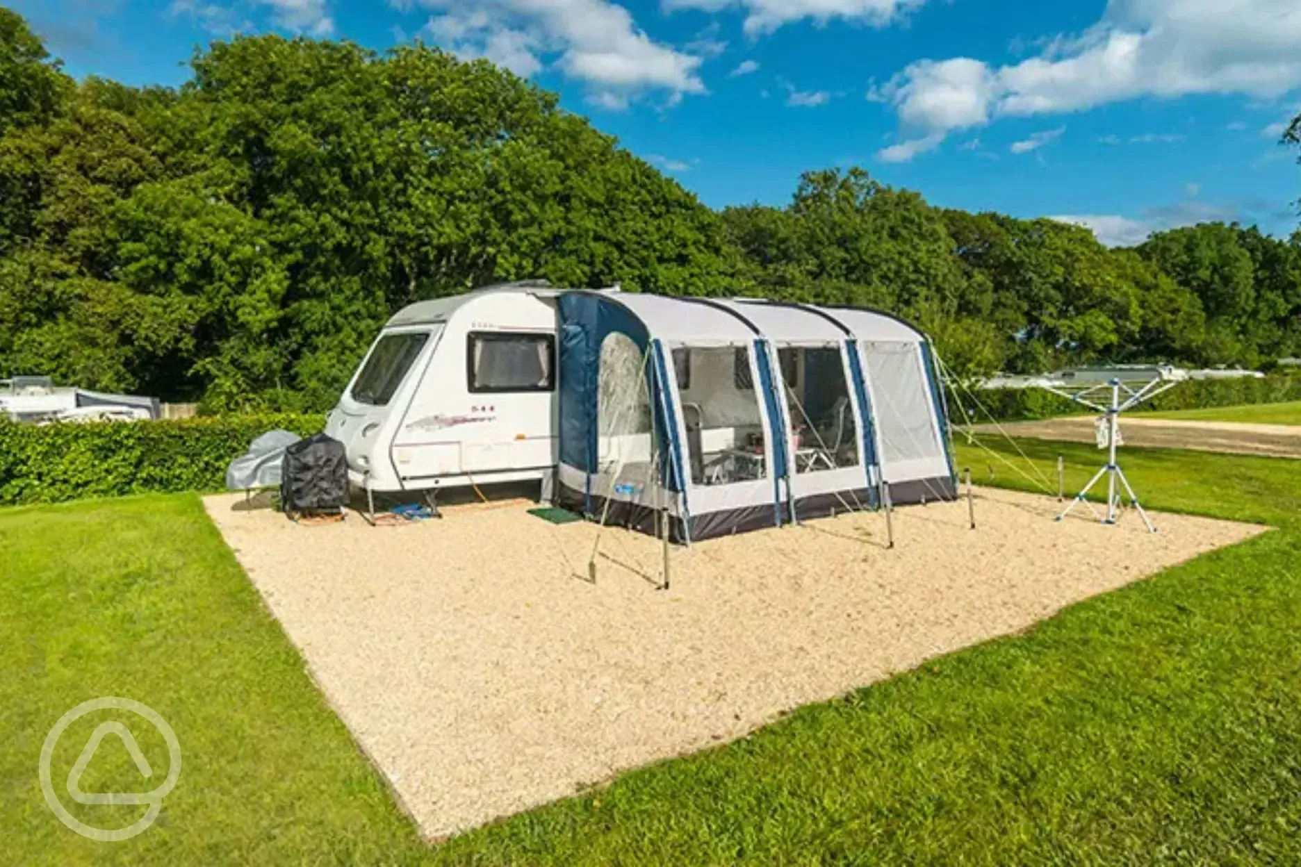 Electric hardstanding pitches for tents, roof tents, trailer tents, and tourers