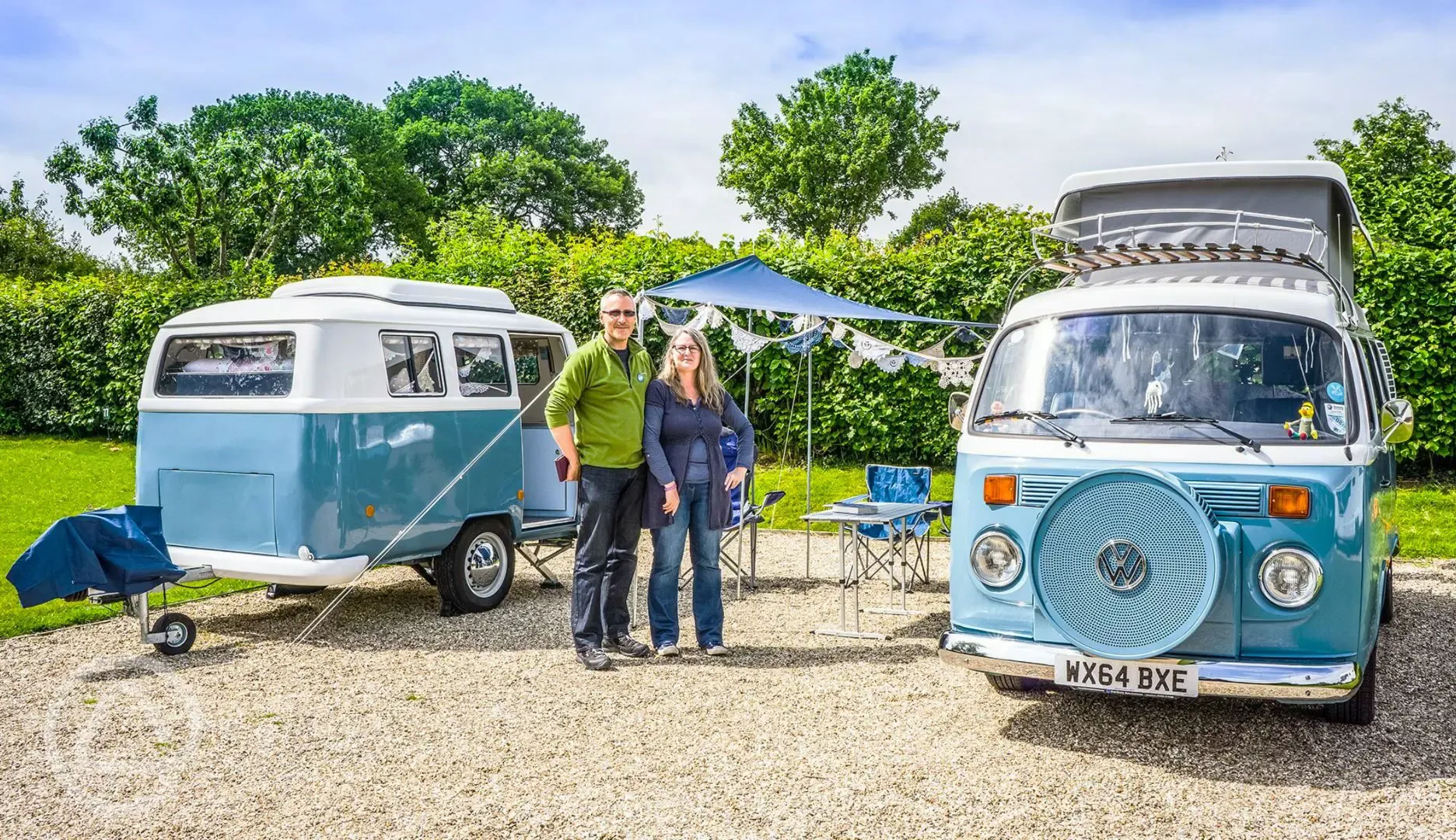 Electric hardstanding camping and touring pitches with 16 amp electric