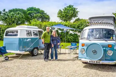 Electric hardstanding camping and touring pitches with 16 amp electric