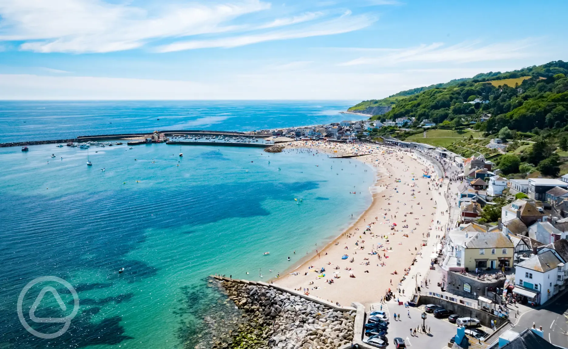 The beach at Lyme Regis, a ten minute drive away