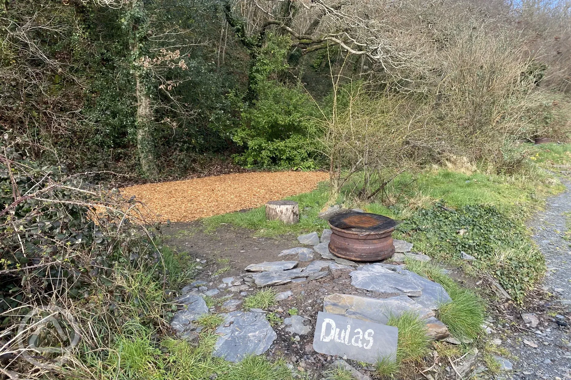 Dulas pitch, soft wood chip and grass