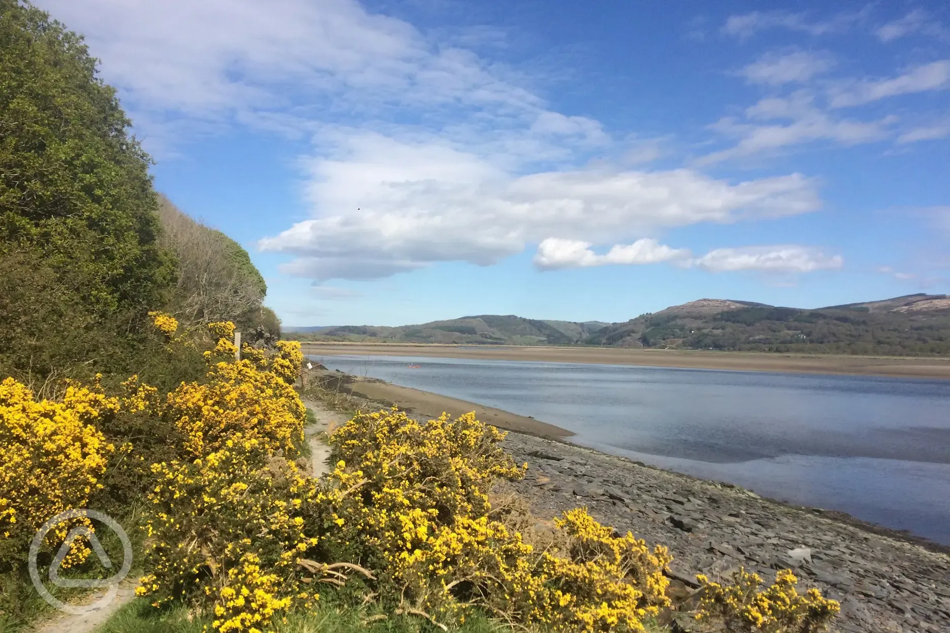 The path to the camping pitches from Smugglers Cove Boatyard