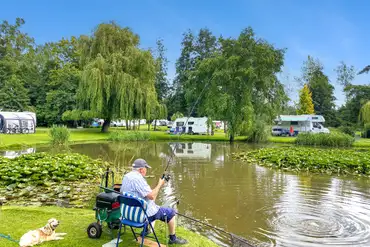 Three fishing lakes with carp, tench, bream, roach, rudd, perch and barbel