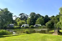 Waterside pitches at Everglades Caravan Park and Fishing Lodges
