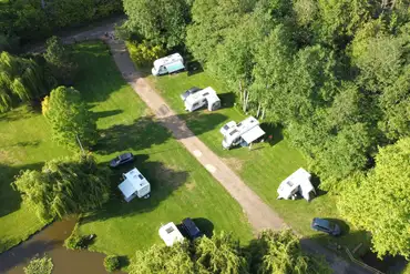 Aerial of electric grass touring pitches