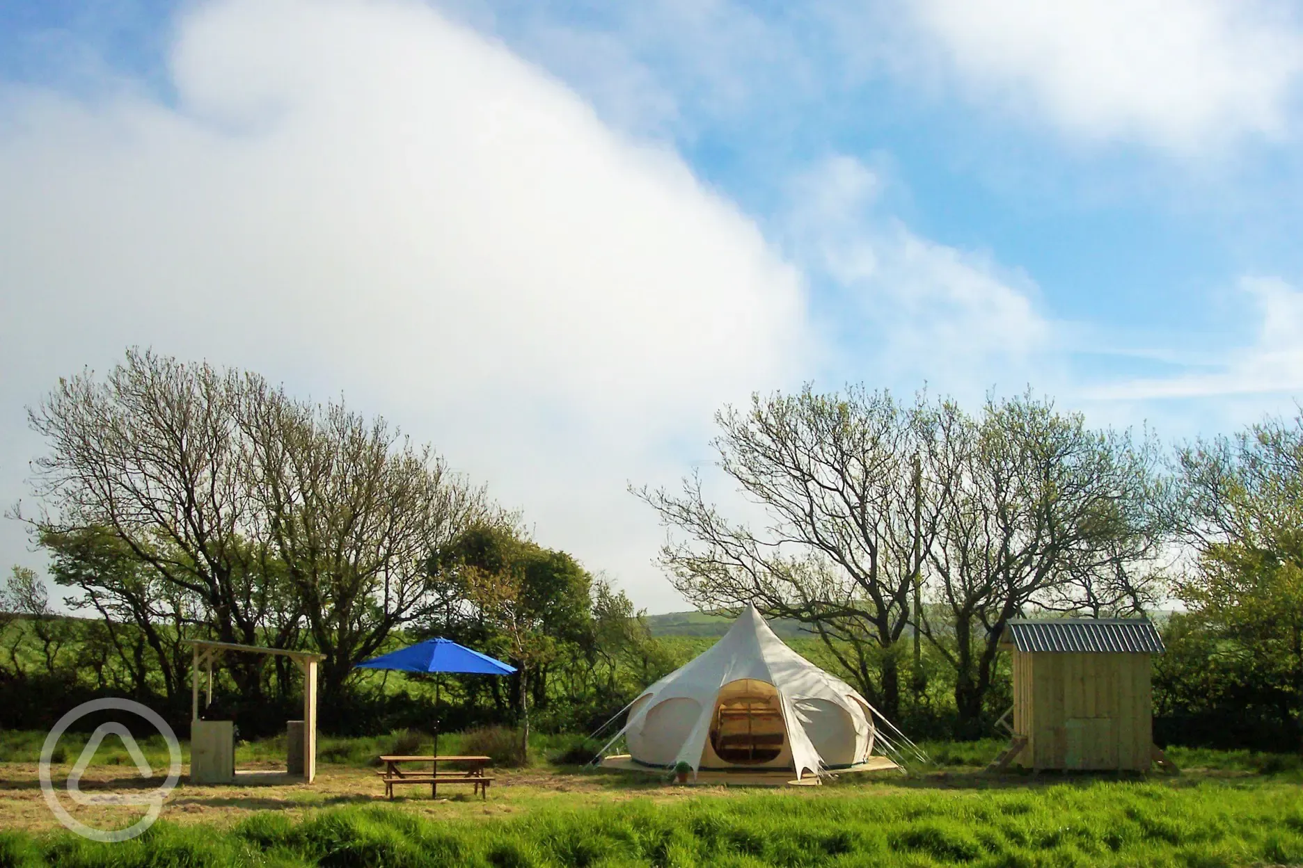 Luxury tents with private facilities.