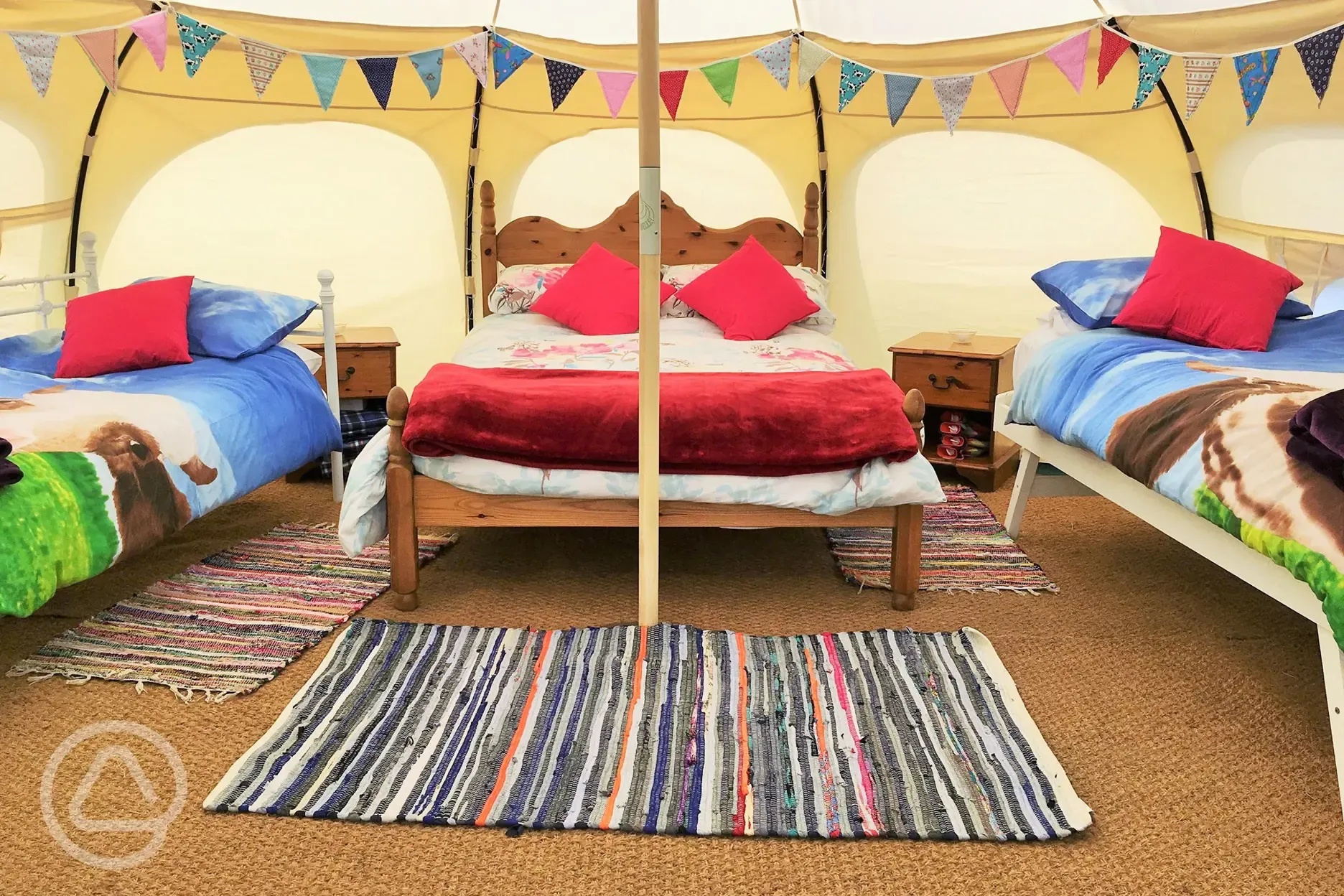 Glamping bell tent interior
