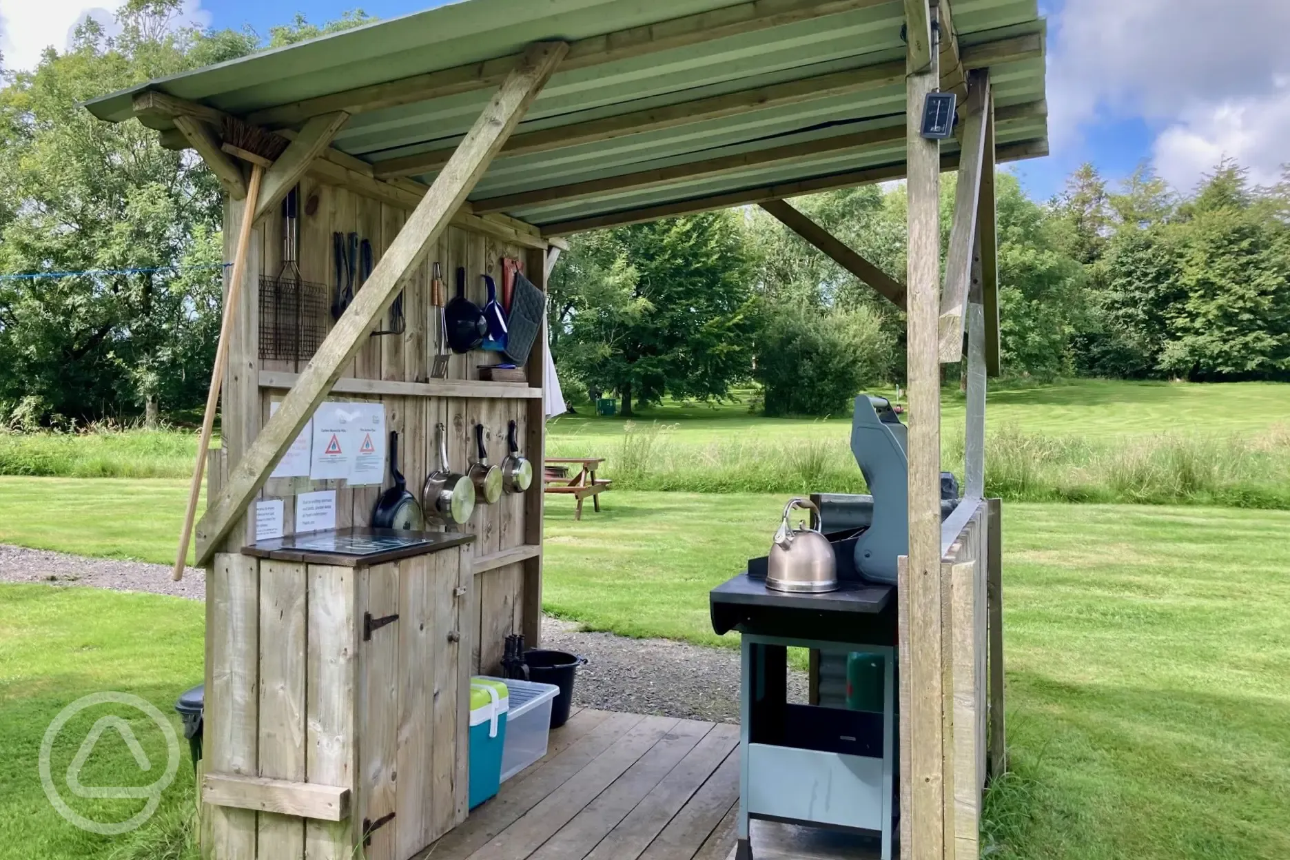 Lotus belle tent - private outdoor kitchen area and BBQ