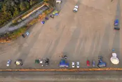 Aerial view of the non electric grass tent pitches