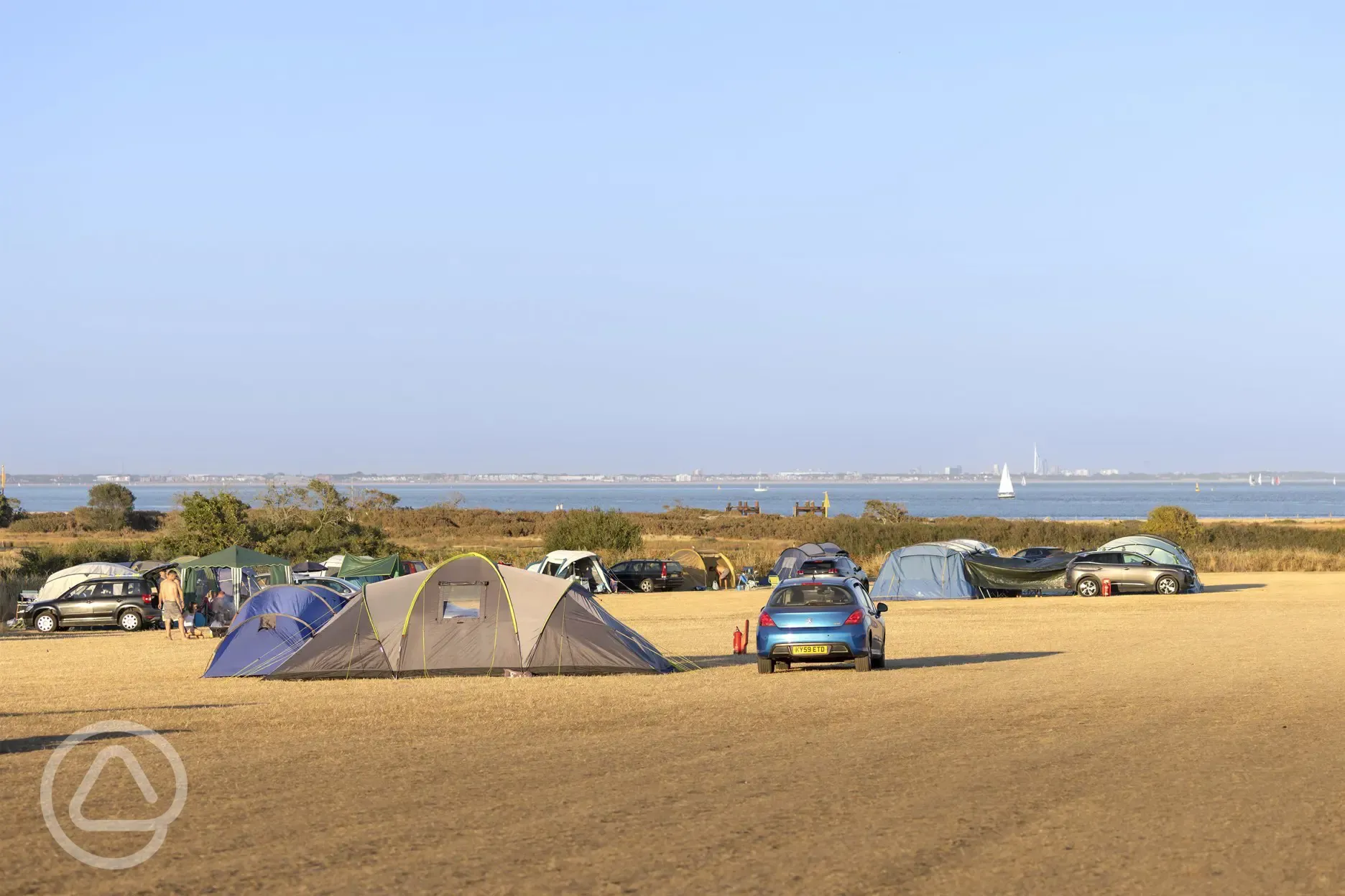 Non electric grass tent pitches