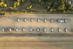 Aerial of the ready tents