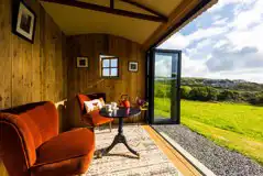 Sand top shepherd's hut interior