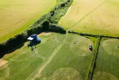 Aerial of the non electric grass pitches at Becks Bay Camping and Glamping Aerial of the non electric grass pitches at Becks Bay Camping and Glamping