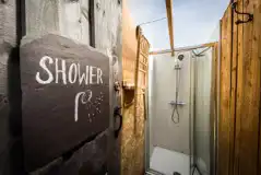 Glamping field shower