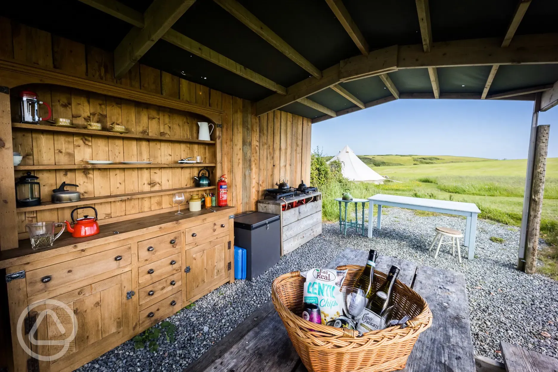 Glamping field kitchen