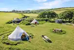 Aerial view of the glamping