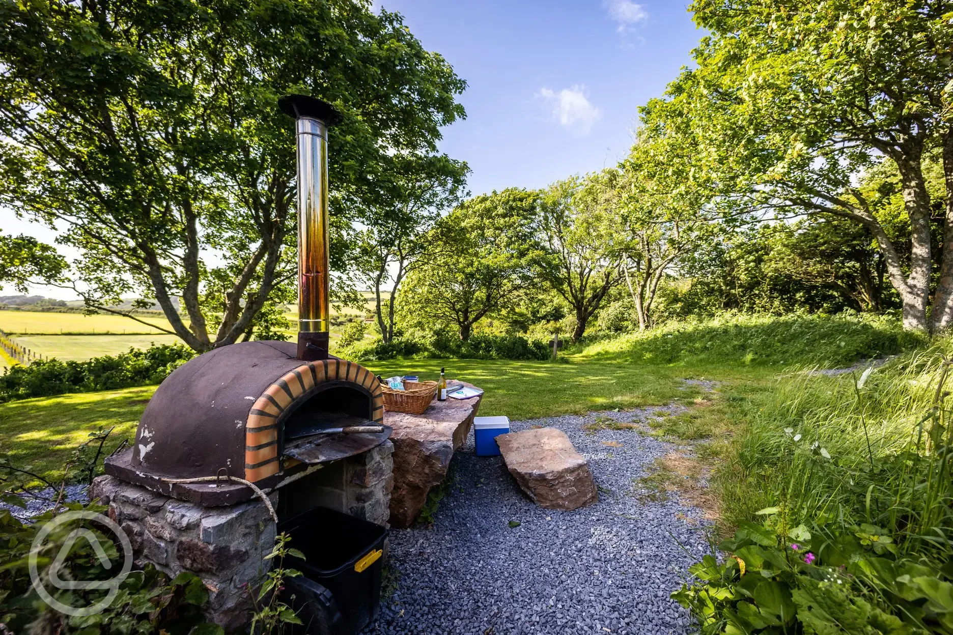 Onsite pizza oven