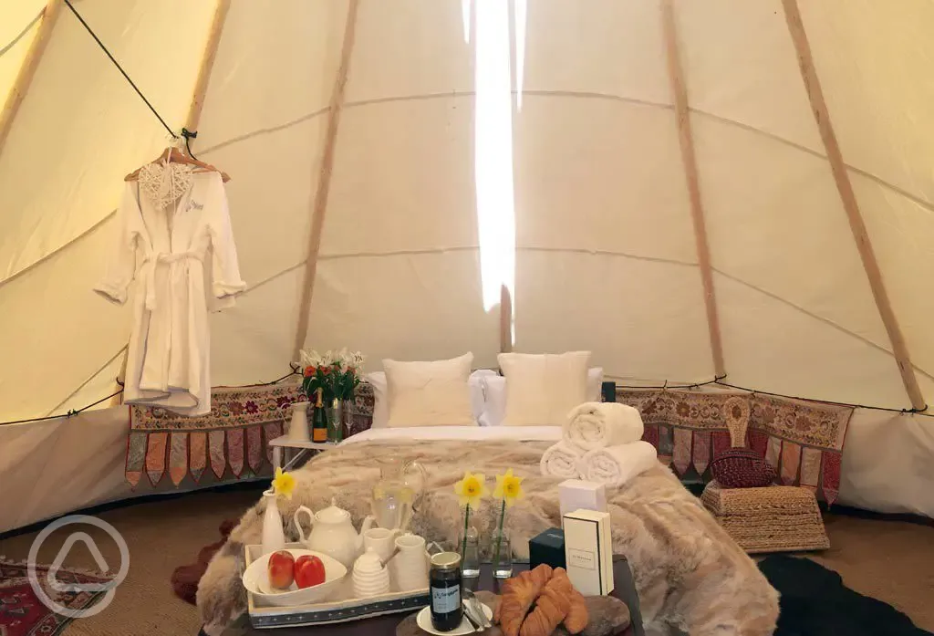 Tipi with double bed