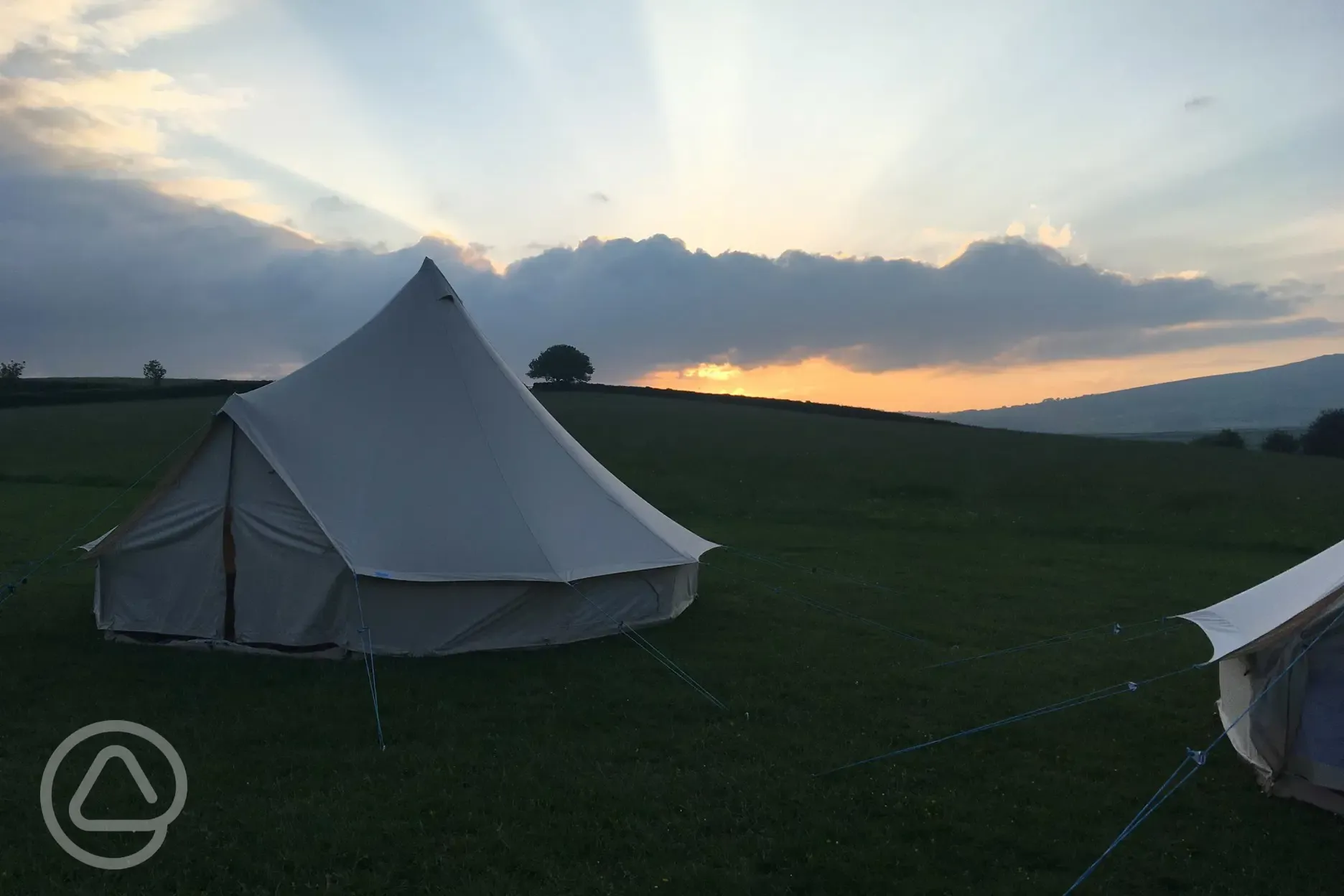 Bell tent at sunset
