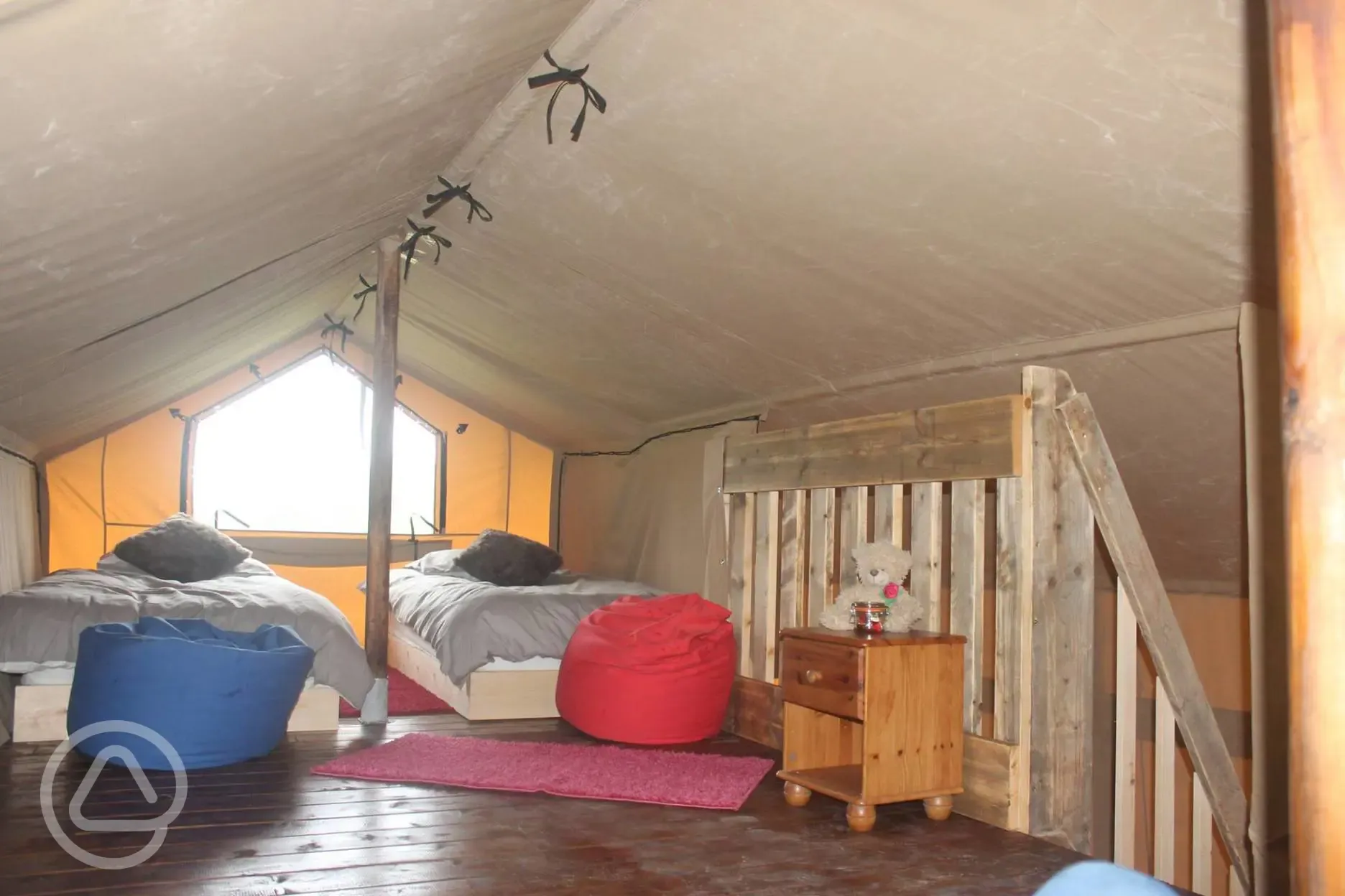 Hawk safari tent upstairs bedroom 